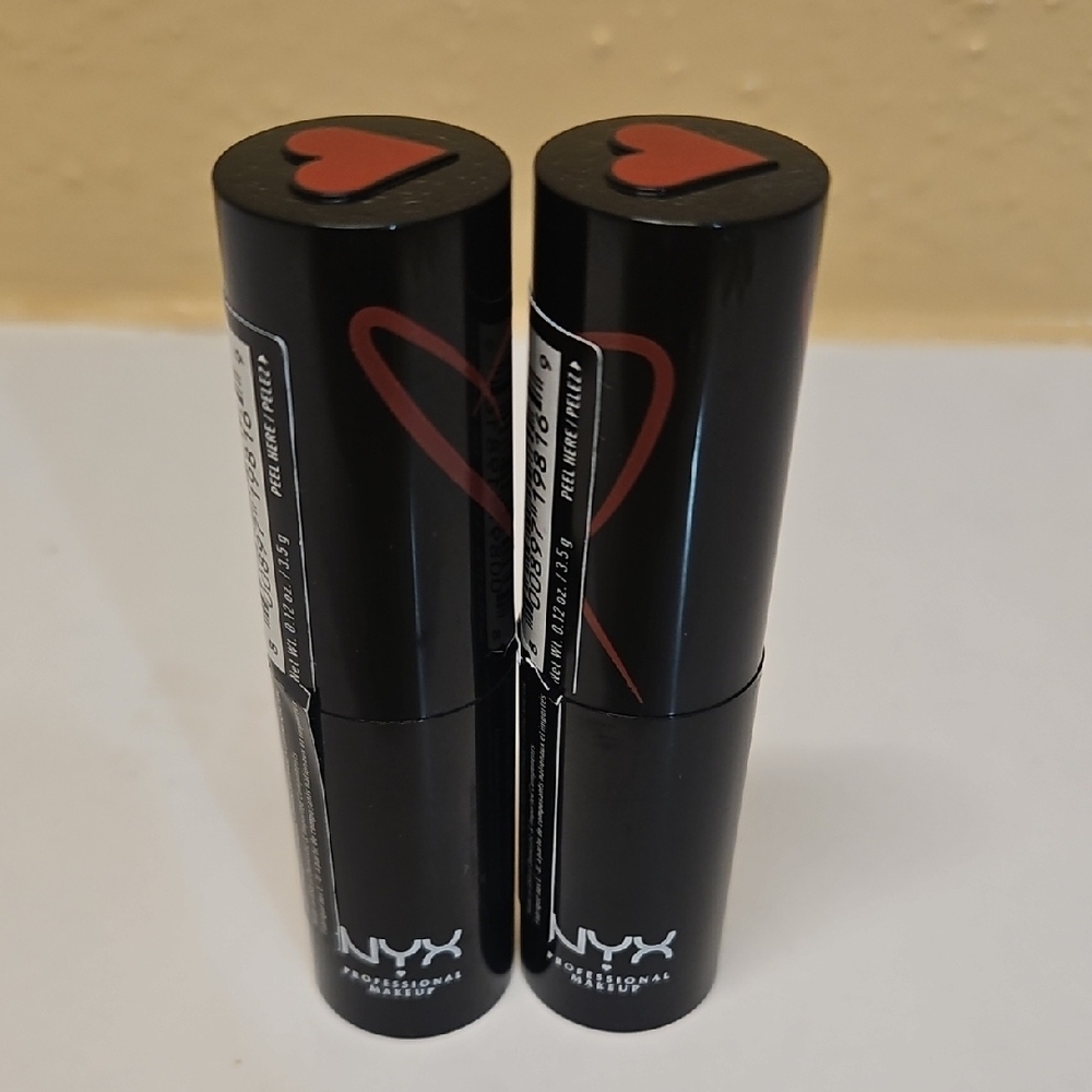 NYX Black Lipstick Duo with Red Heart Design